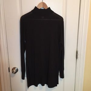 Black Mock Neck Oversized Flowy Sweater